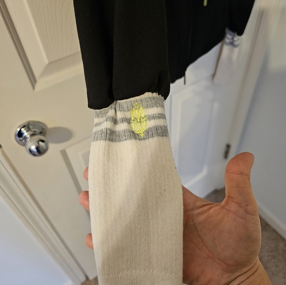 Free People Movement Black Corset Double Full Zip Knit Cuff Jacket Size M - Picture 2 of 7